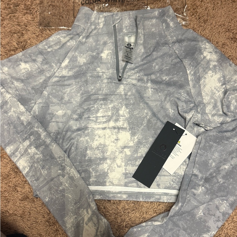 Gray Camouflage Quarter-Zip Pullover